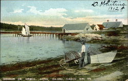 Harbor de Grace, Casco Bay Long Island, ME Postcard Postcard Postcard