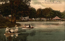 Lake Scene and Fair Grounds Leavenworth, KS Postcard Postcard Postcard