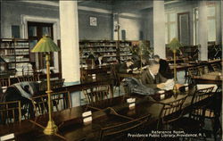 Reference Room at the Providence Public Library Postcard