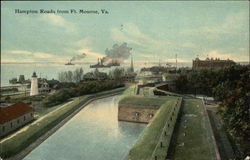 Bird's Eye View of Hampton Roads Postcard