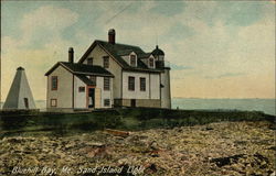 Sand Island Light, Bluehill Bay Blue Hill, ME Postcard Postcard Postcard