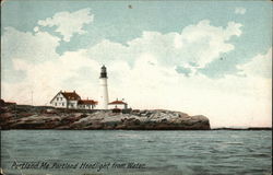 Portland Headlight from Water Postcard