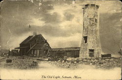 The Old Light Scituate, MA Postcard Postcard Postcard