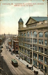 Congress Street Looking East and Baxter Block Portland, ME Postcard Postcard Postcard