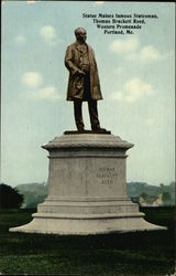 Statue Maines famous Statesman, Thomas Brackett Reed, Western Promenade Portland, ME Postcard Postcard Postcard