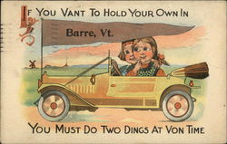 If You Vant to Hold Your Own In... Barre, VT Postcard Postcard Postcard