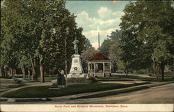 Davis Park and Soldiers' Monument Danielson, CT Postcard Postcard Postcard