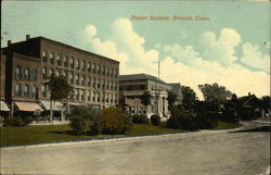 Street View of Depot Square Postcard