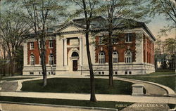 Street View of Public Library Postcard