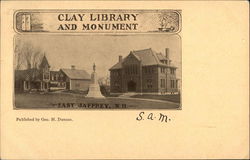 Clay Library and Monument East Jaffrey, NH Postcard Postcard Postcard