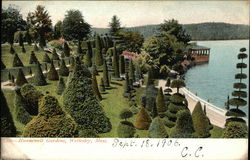 Bird's Eye View of Hunnerwell Gardens Postcard