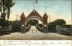 Gate, Highland Park Brockton, MA Postcard Postcard Postcard