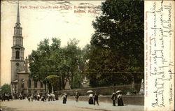 Park Street Church and Granary Burying Ground Boston, MA Postcard Postcard Postcard