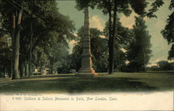 Soldiers & Sailors Monument in Park New London, CT Postcard Postcard Postcard