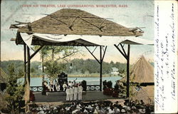 Open Air Theatre, Lake Quinsigamond Worcester, MA Postcard Postcard Postcard