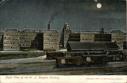 Night View of the W.L. Douglas Factory Brockton, MA Postcard Postcard Postcard