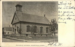 Catholic Church Mansfield, MA Postcard Postcard Postcard