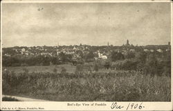 Bird's-Eye View of Franklin, Mass Massachusetts Postcard Postcard Postcard