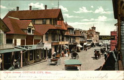 View of Circuit Avenue Oak Bluffs, MA Postcard Postcard Postcard