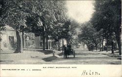 Elm Street in Baldwinsville, Mass Postcard