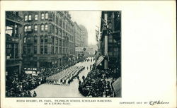 Franklin School Scholars Marching as a Living Flag Postcard