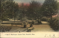 In Washington Square Park Haverhill, MA Postcard Postcard Postcard