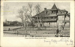 Vesper Club Boat House Lowell, MA Postcard Postcard Postcard