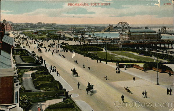 View Along Southport Promenade United Kingdom Lancashire