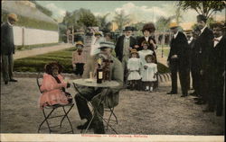 Man and Monkey Drinking Wine at Bistro Table Uruguay Postcard Postcard