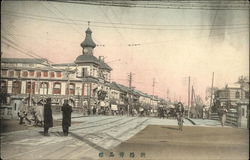 Street Scene, Bicycles Postcard