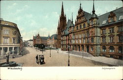 Schlossplatz Wiesbaden, Germany Postcard Postcard