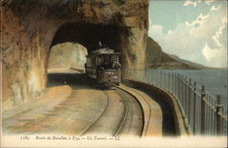 Trolly, Route de Beaulieu a Eze, Un Tunnel France Postcard Postcard