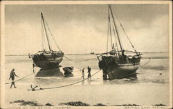 Dhows on the Beach Mombasa, Kenya Africa Postcard Postcard