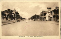 One of the principal streets Mombasa, Kenya Africa Postcard Postcard