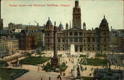 George Square and Municipal Buildings Postcard