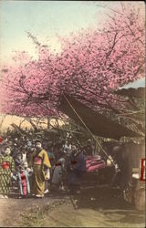 Japanese Women at a Market Postcard Postcard