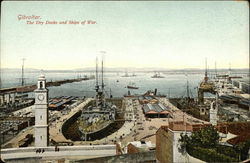 Dry Docks and Ships of War Gibraltar, Gibraltar Spain Postcard Postcard Postcard