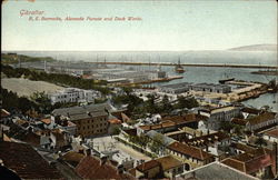 R. E. Barracks, Alameda Parade and Dock Works Postcard