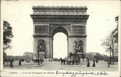 L'Arc de Triomphe de l'Etoile Paris, France Postcard Postcard