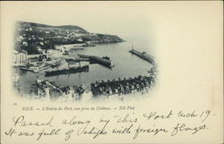 Entrance to Port - View from Chateau Nice, France Postcard Postcard