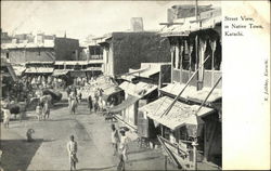 Street View in Native Town Karachi, Pakistan Postcard Postcard