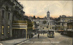 Wellesley Street, Showing Municipal Buildings Auckland, New Zealand Postcard Postcard