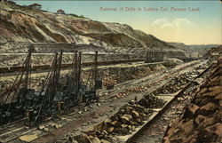 Batteries of Drills in Culebra Cut, Panama Canal Postcard