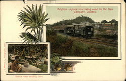 Belgium engines now being used by the New Company, Culebra Postcard