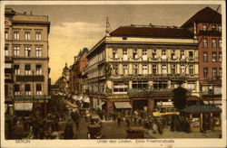 Unter den Linden. Ecke Friedrichstrasse Berlin, Germany Postcard Postcard