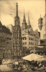 Schoner Brunnen mit Sebalduskirche Nuremberg, Germany Postcard Postcard