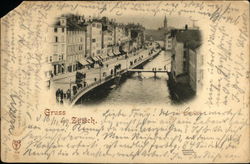 Limmat-Quai Zurich, Switzerland Postcard Postcard