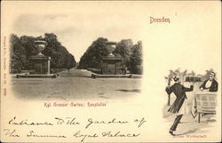 Kgl. Grosser Garten - Hauptallee Dresden, Germany Postcard Postcard