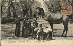 Egyptian Types and Scenes - A Happy Family Postcard