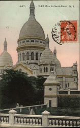 Basilica of the Sacred Heart Paris, France Postcard Postcard